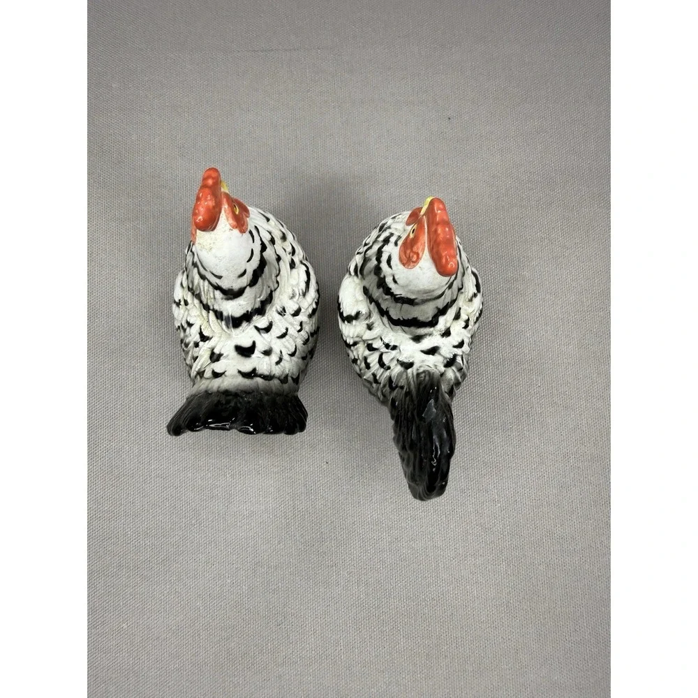 Vintage Otagiri Japan Cat  Salt and Pepper Shaker Handcrafted White/Blue